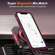 For iPhone 13 Pro Max / 12 Pro Max MagSafe Magnetic Rotating Holder Phone Case(Wine Red)