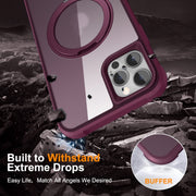 For iPhone 13 Pro Max / 12 Pro Max MagSafe Magnetic Rotating Holder Phone Case(Wine Red)