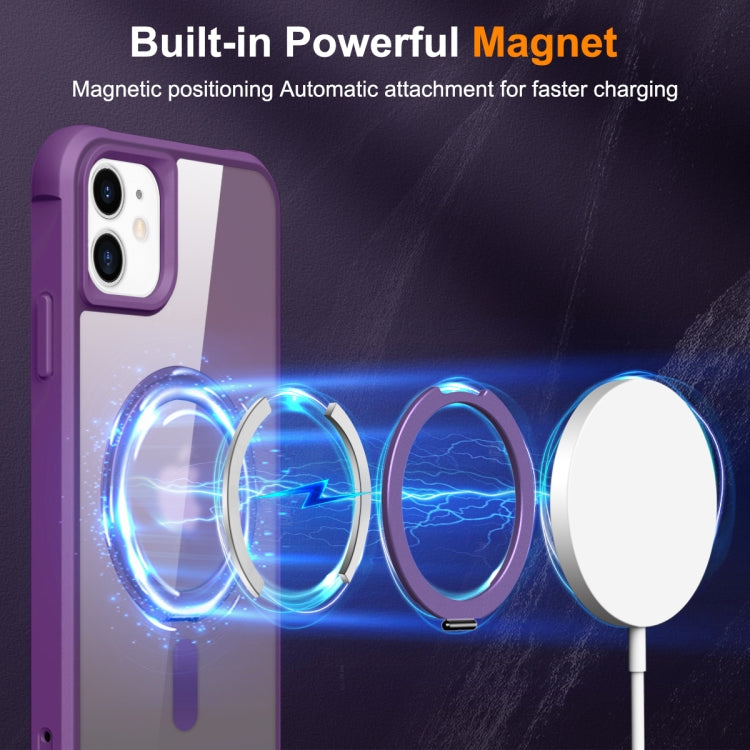 For iPhone 11 MagSafe Magnetic Rotating Holder Phone Case(Purple)