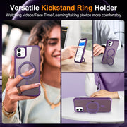 For iPhone 11 MagSafe Magnetic Rotating Holder Phone Case(Purple)