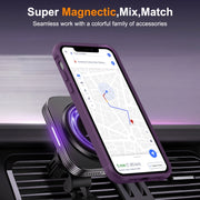 For iPhone 11 MagSafe Magnetic Rotating Holder Phone Case(Purple)