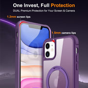 For iPhone 11 MagSafe Magnetic Rotating Holder Phone Case(Purple)