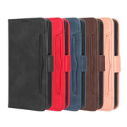 For iPhone 16 Pro Skin Feel Calf Texture Card Slots Leather Phone Case(Brown)