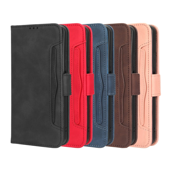 For iPhone 16 Pro Skin Feel Calf Texture Card Slots Leather Phone Case(Brown)