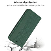 For iPhone 16 Woven Texture Stitching Magnetic Leather Phone Case(Green)