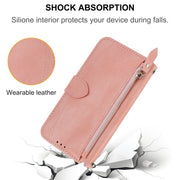 For iPhone 16 Pro Max Oil Skin Zipper Wallet Leather Phone Case(Pink)