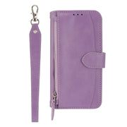 For iPhone 16 Pro Oil Skin Zipper Wallet Leather Phone Case(Purple)