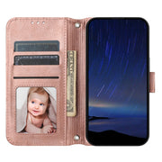 For iPhone 16 Oil Skin Zipper Wallet Leather Phone Case(Rose Gold)