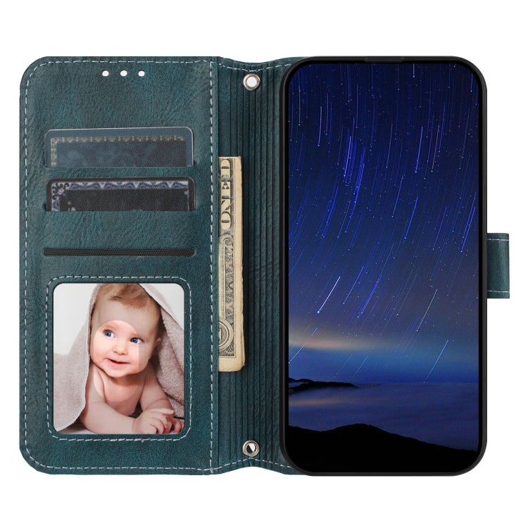 For iPhone 16e Oil Skin Zipper Wallet Leather Phone Case(Blue)