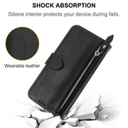 For iPhone 16e Oil Skin Zipper Wallet Leather Phone Case(Black)