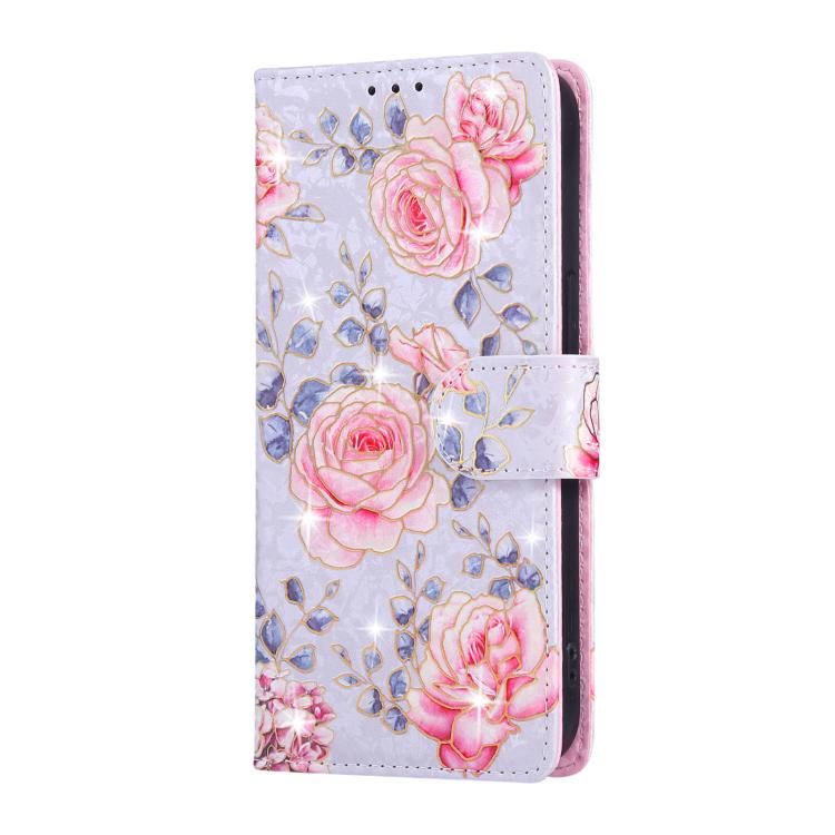 For iPhone 16e Bronzing Painting RFID Leather Case(Pastoral Rose)