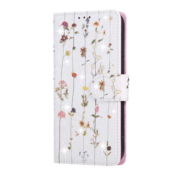 For iPhone 16e Bronzing Painting RFID Leather Case(Dreid Flower World)