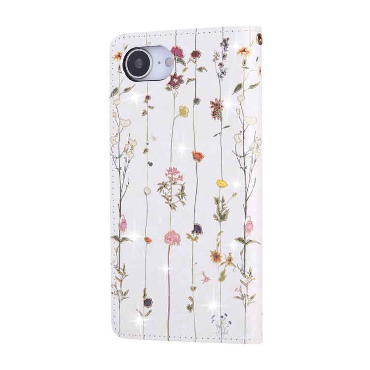 For iPhone 16e Bronzing Painting RFID Leather Case(Dreid Flower World)
