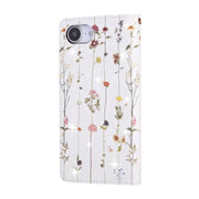 For iPhone 16e Bronzing Painting RFID Leather Case(Dreid Flower World)