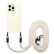 For iPhone 16 Pro Four-corner Shockproof TPU Phone Case with Lanyard(White) - iPhone 16 Pro Cases by PMC Jewellery | Online Shopping South Africa | PMC Jewellery | Buy Now Pay Later Mobicred