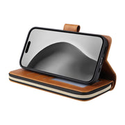 For iPhone 16 Pro Max 9 Card Slots Zipper Wallet Bag Leather Phone Case(Brown)