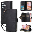 For iPhone 16 Plus 9 Card Slots Zipper Wallet Bag Leather Phone Case(Black) - free shipping - PMC TechLife - Order now!