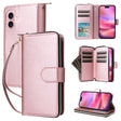 For iPhone 16 9 Card Slots Zipper Wallet Bag Leather Phone Case(Rose Gold) - free shipping - PMC TechLife - Order now!