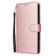 For iPhone 16 3-Card Slots Multifunctional Leather Phone Case(Rose Gold)