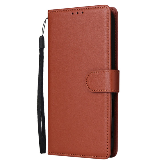 For iPhone 16 Plus Multifunctional Horizontal Flip Leather Phone Case with Three Card Slots(Brown)