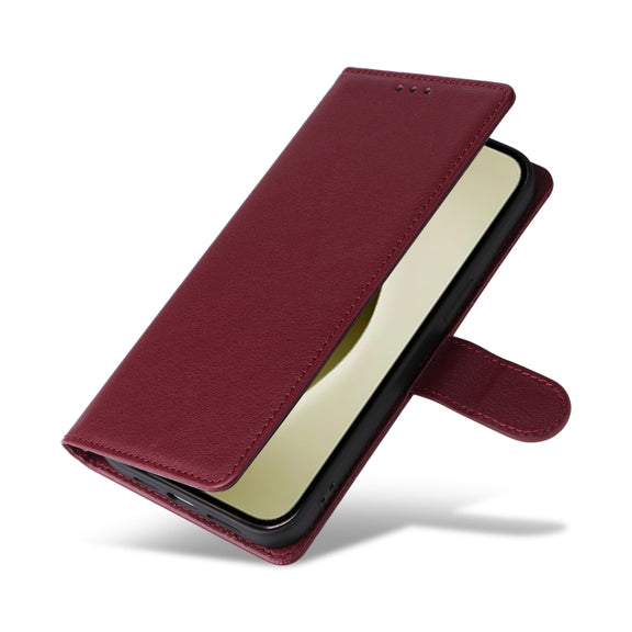 For iPhone 16 Pro Multifunctional Horizontal Flip Leather Phone Case with Three Card Slots(Wine Red)