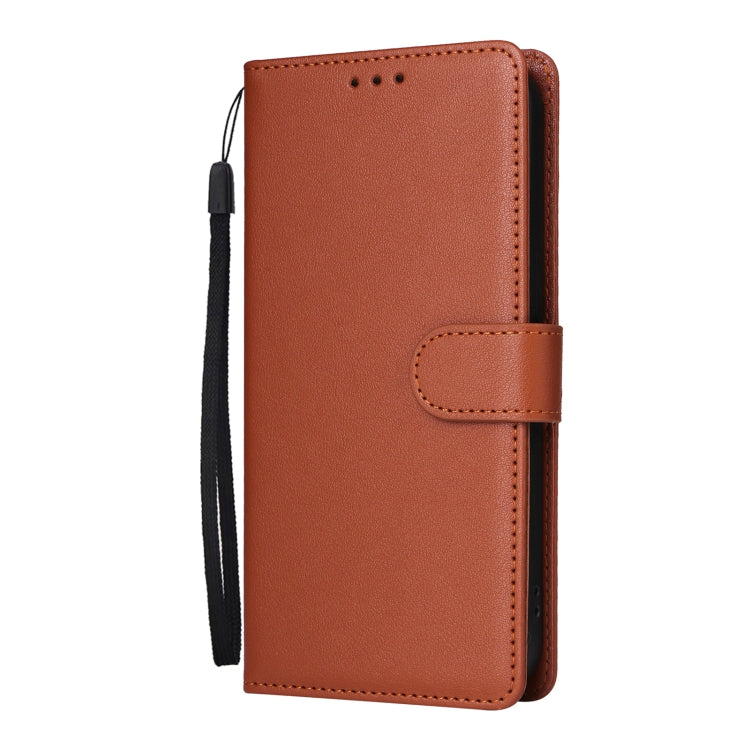 For iPhone 16 Pro Max Multifunctional Horizontal Flip Leather Phone Case with Three Card Slots(Brown)