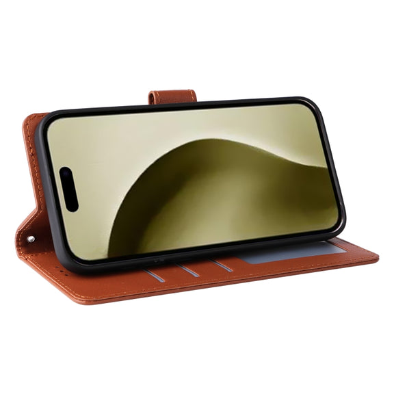 For iPhone 16 Pro Max Multifunctional Horizontal Flip Leather Phone Case with Three Card Slots(Brown)