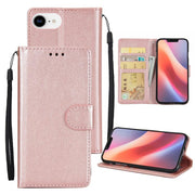 For iPhone 16e Multifunctional Horizontal Flip Leather Phone Case with Three Card Slots(Rose Gold)