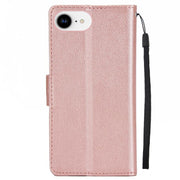 For iPhone 16e Multifunctional Horizontal Flip Leather Phone Case with Three Card Slots(Rose Gold)