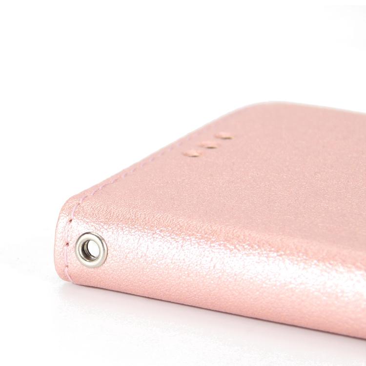 For iPhone 16e Multifunctional Horizontal Flip Leather Phone Case with Three Card Slots(Rose Gold)