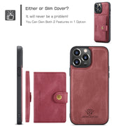 For iPhone 15 Pro Max JEEHOOD Retro Magnetic Detachable Leather Phone Case(Red)