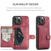 For iPhone 15 Pro Max JEEHOOD Retro Magnetic Detachable Leather Phone Case(Red)