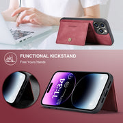 For iPhone 15 Pro Max JEEHOOD Retro Magnetic Detachable Leather Phone Case(Red)
