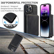 For iPhone 15 Pro Max JEEHOOD Magnetic Zipper Wallet Leather Phone Case(Black)
