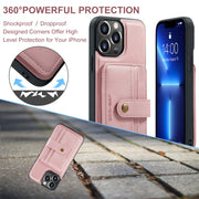 For iPhone 15 Pro Max JEEHOOD RFID Blocking Anti-Theft Magnetic PU Phone Case(Pink)