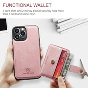 For iPhone 15 Pro Max JEEHOOD RFID Blocking Anti-Theft Magnetic PU Phone Case(Pink)