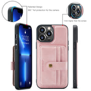 For iPhone 15 Pro Max JEEHOOD RFID Blocking Anti-Theft Magnetic PU Phone Case(Pink)