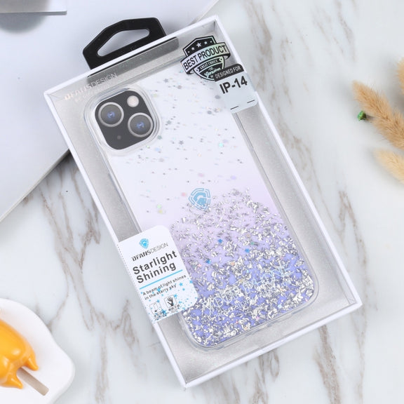 For iPhone 15 DFANS DESIGN Golden Diamond TPU+PC Phone Case(Purple)