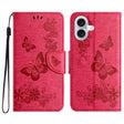 For iPhone 16 Plus Butterfly Embossed Flip Leather Phone Case(Red) - iPhone 16 Plus Cases by PMC TechLife | Online Shopping South Africa | PMC TechLife | Buy Now Pay Later Mobicred