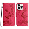 For iPhone 16 Pro Butterfly Embossed Flip Leather Phone Case(Red) - free shipping - PMC TechLife - Order now!