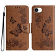 For iPhone 16e Butterfly Embossed Flip Leather Phone Case(Brown) - iPhone 16e Cases by PMC TechLife | Online Shopping South Africa | PMC TechLife | Buy Now Pay Later Mobicred