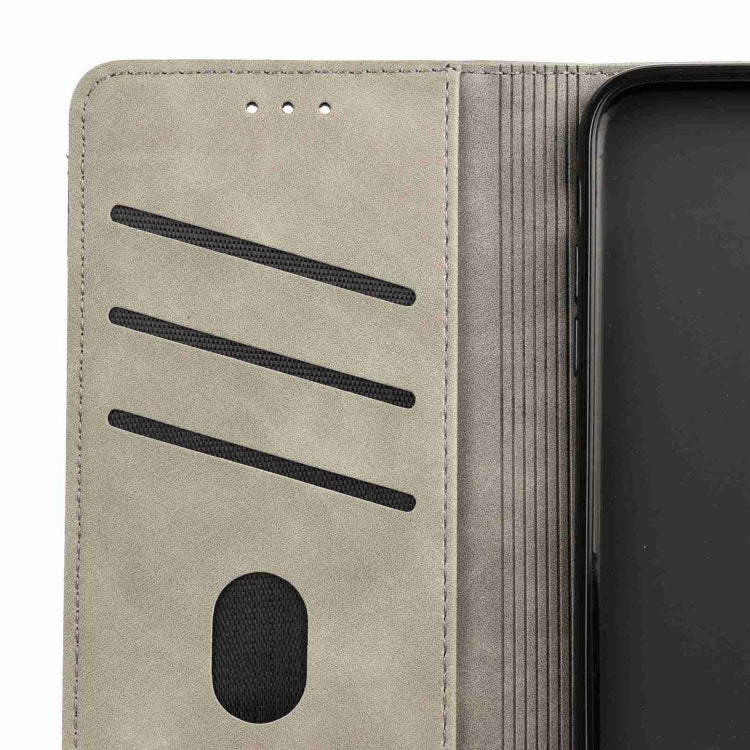 For iPhone 16 Pro Max Skin Feel Splicing Leather Phone Case(Grey)