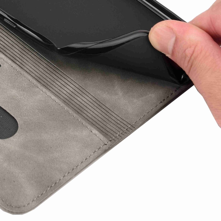 For iPhone 16 Pro Max Skin Feel Splicing Leather Phone Case(Grey)