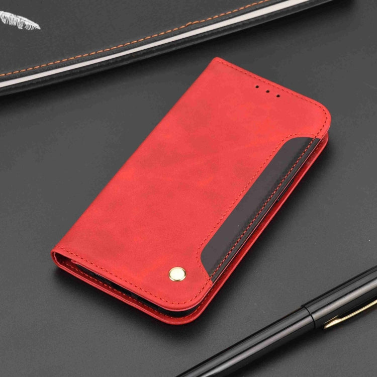 For iPhone 16 Skin Feel Splicing Leather Phone Case(Red)