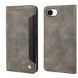 For iPhone 16e Skin Feel Splicing Leather Phone Case(Grey) - iPhone 16e Cases by PMC TechLife | Online Shopping South Africa | PMC TechLife | Buy Now Pay Later Mobicred