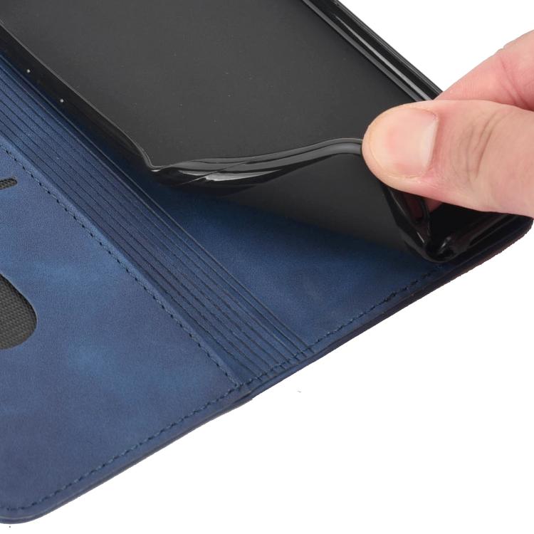 For iPhone 16e Skin Feel Splicing Leather Phone Case(Blue)