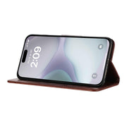 For iPhone 16 Butterfly Flower Pattern Flip Leather Phone Case(Brown)