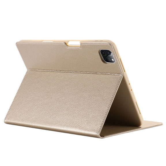 For iPad Pro 11 inch (2020) GEBEI PU+TPU Horizontal Flip Protective Tablet Case with Holder & Card Slots(Gold)