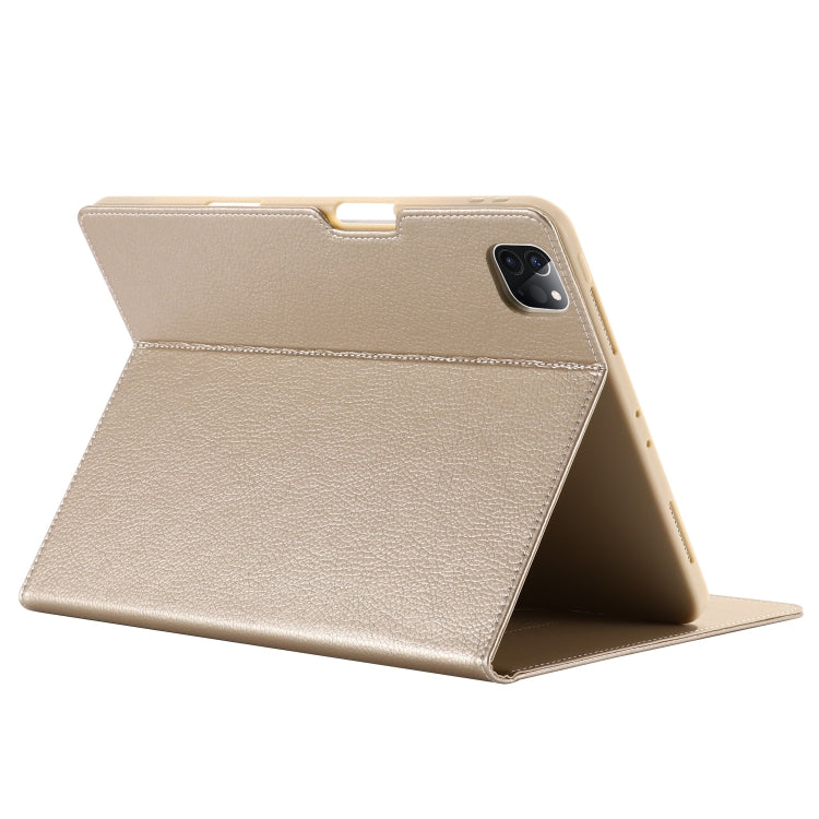 For iPad Pro 11 inch (2020) GEBEI PU+TPU Horizontal Flip Protective Tablet Case with Holder & Card Slots(Gold)