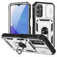 For Samsung Galaxy A25 5G Sliding Camshield TPU + PC Phone Case with Holder(White+Black) - Galaxy Phone Cases by PMC TechLife | Online Shopping South Africa | PMC TechLife